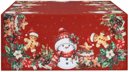 Bieżnik Świąteczny Czerwony 60x120 Bieżnik na Stół Bałwanek