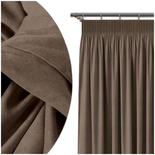 Zasłona Welurowa Szeroka 280x250 Zasłony na Taśmie Brązowe