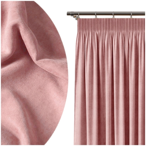 Zasłona Welurowa Szeroka 280x250 Zasłony na Taśmie Jasny Róż