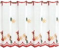 Zazdrostka Świąteczna Haftowana 110x50 Krótka Firanka Zazdrostki do Kuchni Reniferki