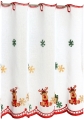 Zazdrostka Świąteczna Haftowana 110x50 Krótka Firanka Zazdrostki do Kuchni Reniferki