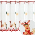 Zazdrostka Świąteczna Haftowana 110x70 Krótka Firanka Zazdrostki do Kuchni Reniferki