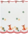 Zazdrostka Świąteczna Haftowana 110x70 Krótka Firanka Zazdrostki do Kuchni Reniferki