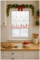 Zazdrostka Świąteczna Haftowana 110x70 Krótka Firanka Zazdrostki do Kuchni Reniferki