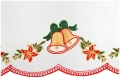 Zazdrostka Świąteczna Haftowana 110x50 Krótka Firanka Zazdrostki do Kuchni Dzwoneczki