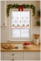 Zazdrostka Świąteczna Haftowana 110x70 Krótka Firanka Zazdrostki do Kuchni Dzwoneczki
