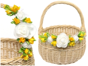 Ozdoba na Koszyk Wielkanocny Kwiaty na Koszyczek Żółte