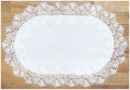 Serwetka do Koszyczka z Gipiurą Owalna 30x45cm Serwetka Biała Pisanki