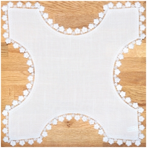 Serwetka do Koszyczka na Pieczywo Serwetka Chlebowa Biała z Gipiurą