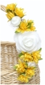 Ozdoba na Koszyk Wielkanocny Kwiaty na Koszyczek Żółte