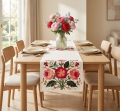 Bieżnik na Stół Wiosenny 40x140 Bieżnik w Kwiaty jak Haftowany