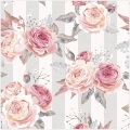 Serwetki Papierowe Różowe Róże Pasy Shabby Chic Decoupage 20szt. 3w 33x33cm