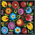 Serwetki Papierowe Łowickie Kwiaty Wycinanki Czarne Decoupage 20szt. 3w 33x33cm