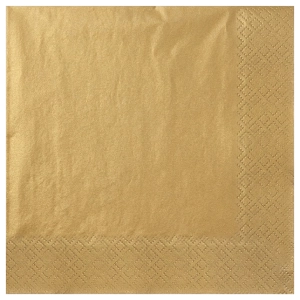 Serwetki Papierowe Gładkie Złote Jednokolorowe 20szt. 3w 40x40cm Dinner
