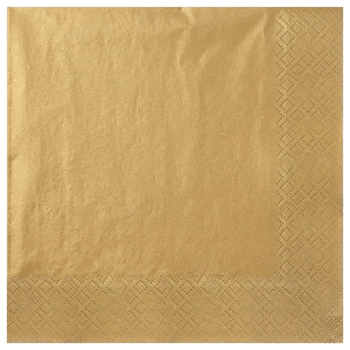 Serwetki Papierowe Gładkie Złote Jednokolorowe 20szt. 3w 40x40cm Dinner