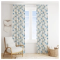 Materiał na Zasłony Bieżniki Poszewki 150cm Soft Wyszywane Kwiaty Niebieskie25051-101 Z217 2.jpg