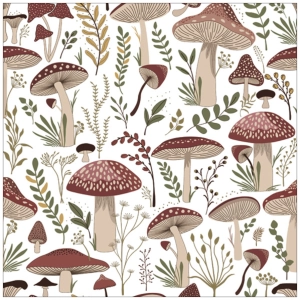 Serwetki Papierowe Grzyby Muchomory Las Jesień Decoupage 33x33cm 20szt. 3w