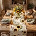 Bieżnik Lniany w Słoneczniki Szyty na Wymiar