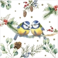 Serwetki Papierowe Sikorki Eukaliptus Ostrokrzew 33x33cm 20szt. 3w Decoupage