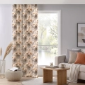 Zasłona w Kwiaty 140x250 Zasłony Gotowe Soft na Taśmie Delikatne Kwiaty Szaro Beżowe