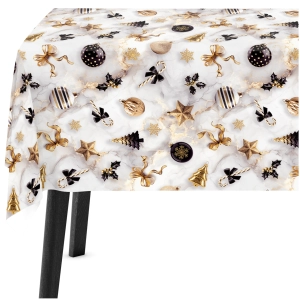 Obrus Świąteczny na Stół 140x200 Glamour Złoto Czarny 11396
