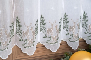 Zazdrostka Świąteczna Panelowa 60cm Reniferki Las Haftowana na Panele