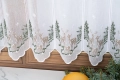 Zazdrostka Świąteczna 100x40 Gotowa Firanka do Kuchni Biała Haftowana Jelonki